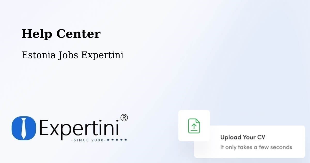 Help Center – Tallinn - Estonia Jobs Expertini